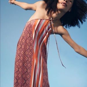 Zara Printed Halter Midi Dress Size Medium